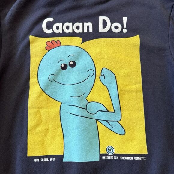 American Apparel F497 Rick & Morty Mr. Meeseeks Unisex Fleece Zip Hoodie Navy M - Picture 6 of 8